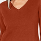 Karen Scott Women's V Neck Sweater Orange Size Petite L