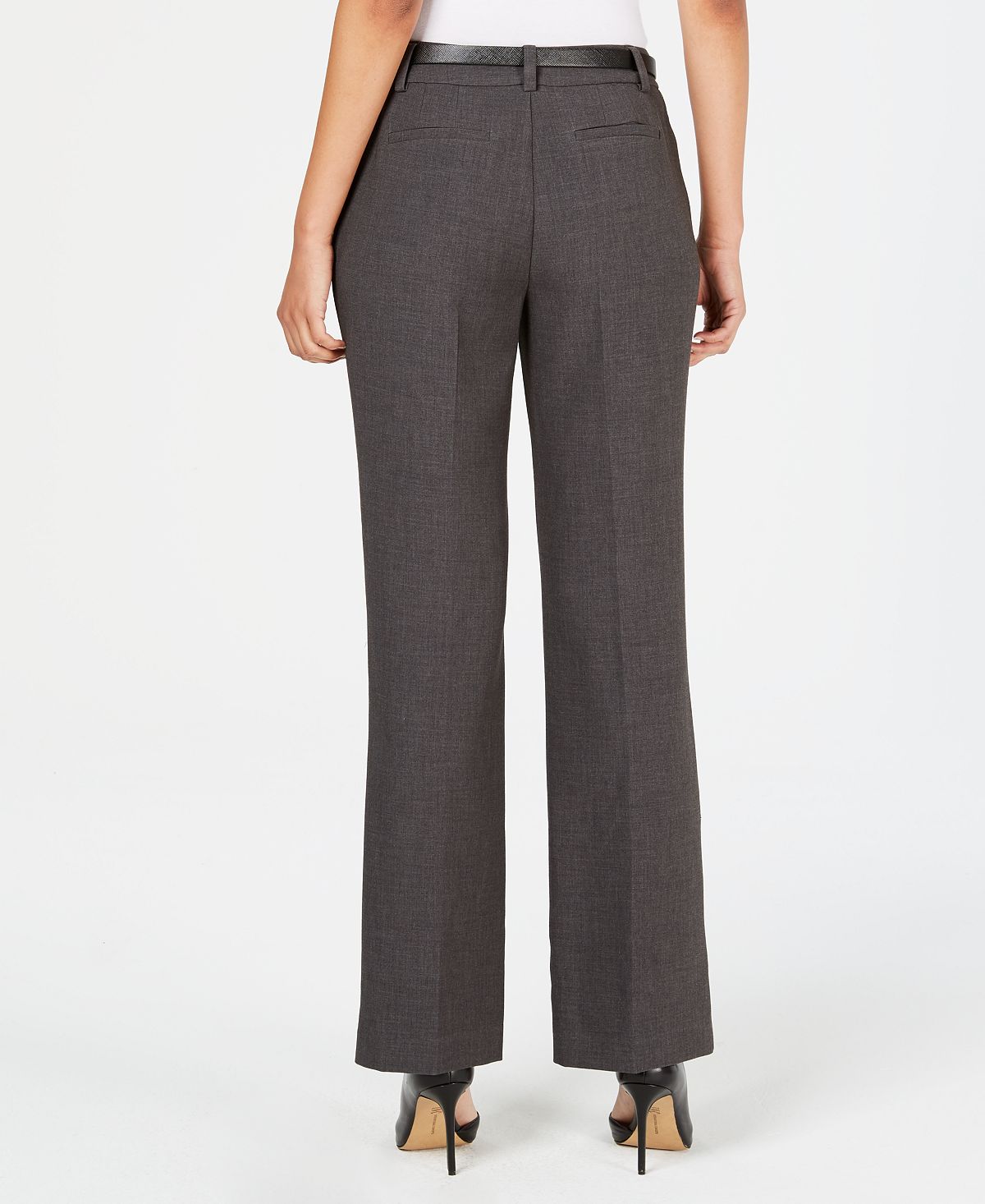 Charter Club Women's Belted Slim It up Trousers Navy Size 14 Petite