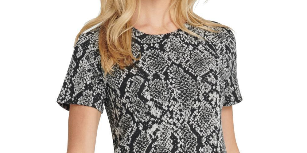 DKNY Women's Crew Neck Asymmetric Top Gray Size X-Large