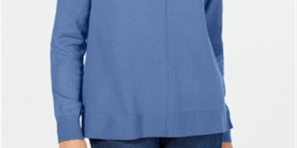 Karen Scott Women's V Neck Pullover Sweater Blue Size Medium