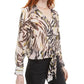 Bar III Women's Tie Front Button Down Blouse Pink Size X-Small