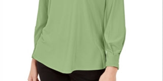 Alfani Women's Cut Out Blouse Green Size Petite S