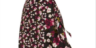 Calvin Klein Women's Plus Floral MIDI Wrap Skirt Black Size 14W