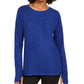 Ideology Women's Heathered Long Sleeve Mushy Knit Top Bright Blue Size S