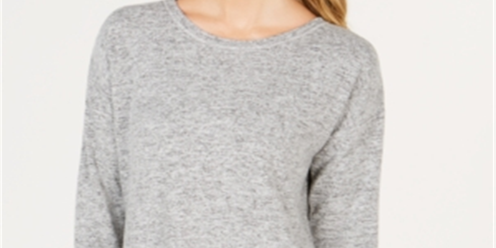 Ideology Women's Heathered Activewear T-Shirt Silver Size M