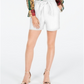 INC International Concepts Women's Belted Short Length Shorts White Size 4