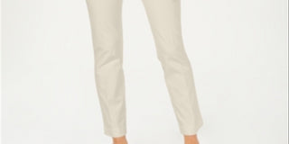 Charter Club Women's Solid Newport Slim Leg Pants Brown Size 10 Petite