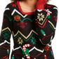 Hooked up By IOT Junior's Holiday Tunic Sweater Black Size M