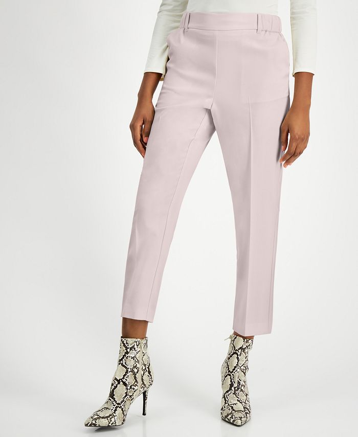 Alfani Women's Plus Pull on Cropped Pants Pink Size 4X