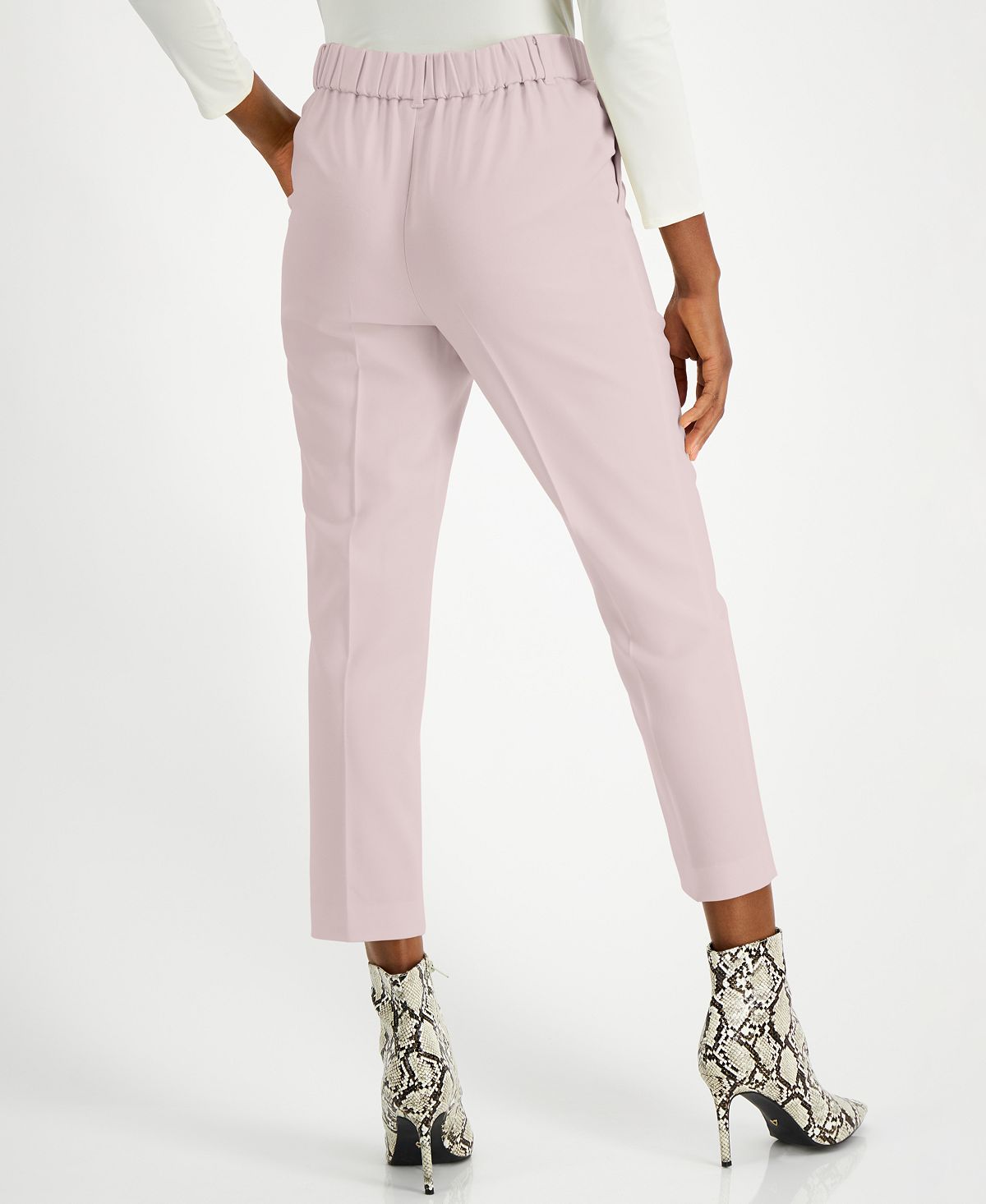 Alfani Women's Plus Pull on Cropped Pants Pink Size 4X