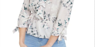 American Rag Junior's Ruffled Neck Tie Sleeve Top Black Size 2XL