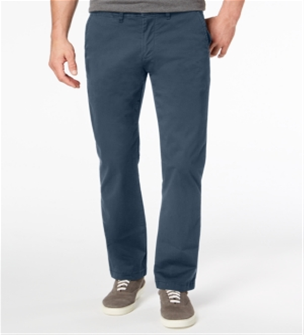 Tommy Hilfiger Men's Straight Leg Custom Fit Chino Pants Blue Size 36/32
