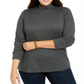 Karen Scott Women's Cotton Mock Neck Sweater Gray Size 1X