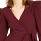 INC Women's  Petite Puff-Shoulder Wrap Top Wine Size -PP