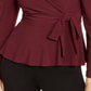 INC Women's  Petite Puff-Shoulder Wrap Top Wine Size -PP