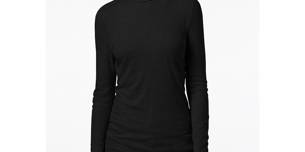 INC Women's Ribbed-Knit Turtleneck  Deep Twilight Blue Size Small