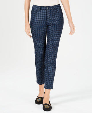 Charter Club Women's Bristol Printed Ankle Jeans Blue Size 8