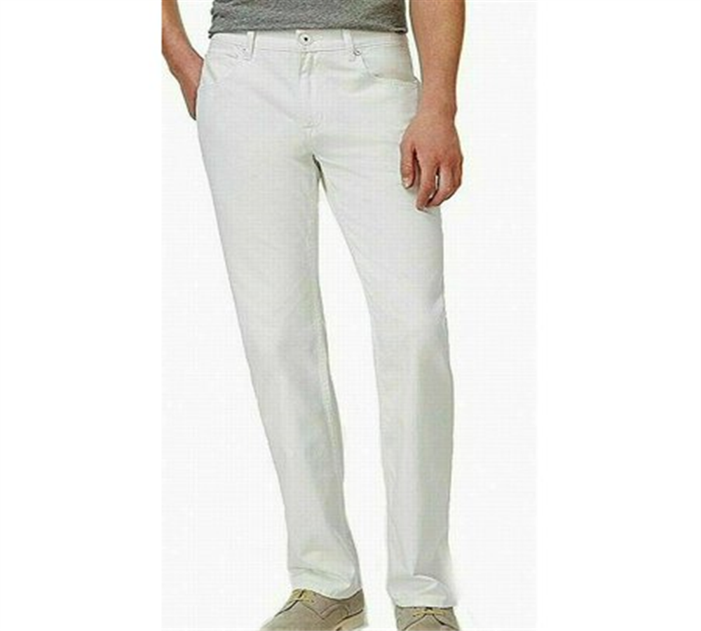Berlin Men's Classic Straight Leg Stretch Jeans White Size 33X30