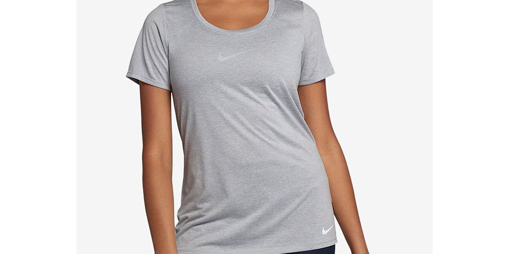 Nike Womens Dri-Fit Yoga T-Shirt Red Size Medium