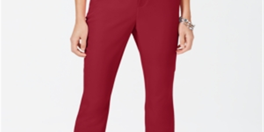 INC International Concepts Women's Cropped Straight Leg Pants Red Size 0