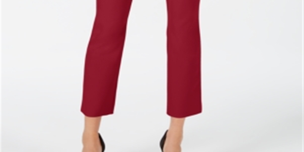 INC International Concepts Women's Cropped Straight Leg Pants Red Size 0