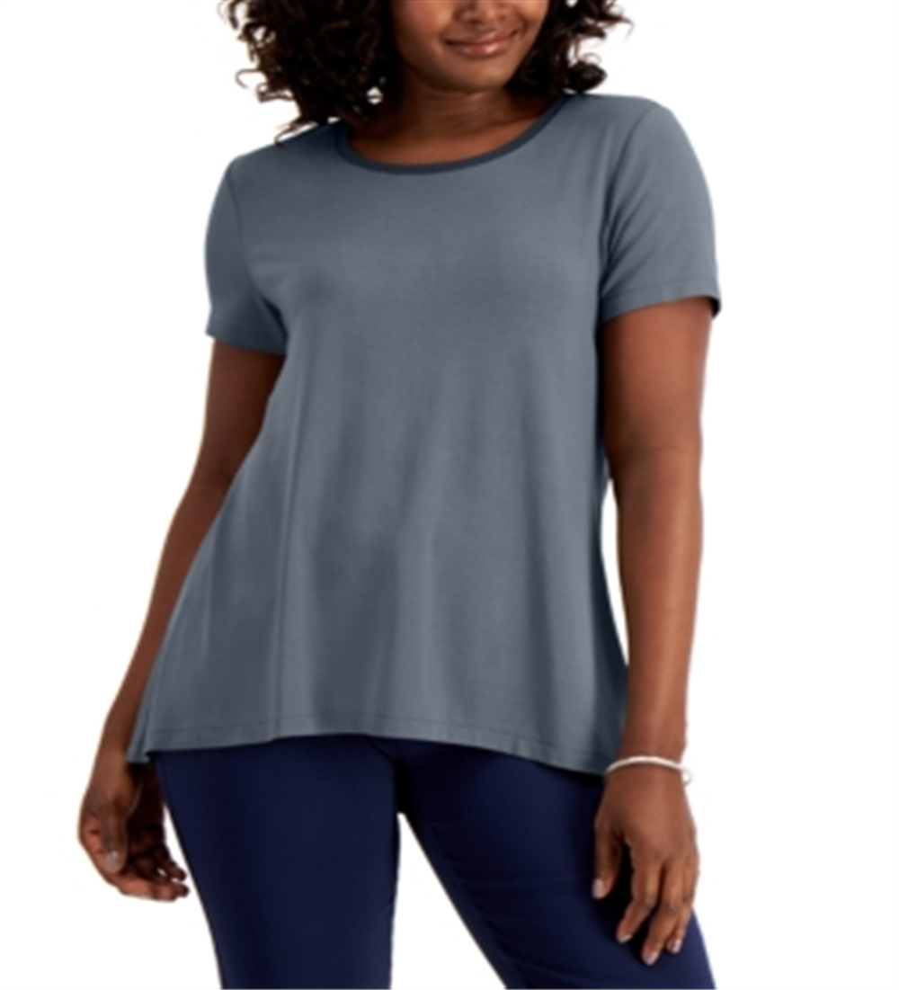 JM Collection Women's High Low Top Blue Size Small