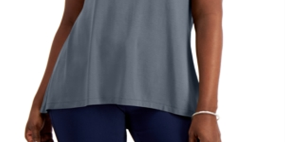 JM Collection Women's High Low Top Blue Size Small