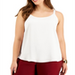 Bar III Women's Trendy Plus Camisole White Size 1X