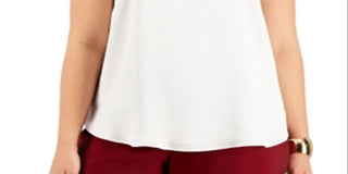Bar III Women's Trendy Plus Camisole White Size 1X