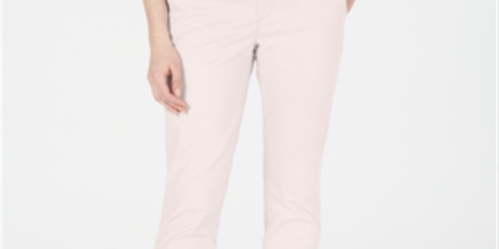 Tommy Hilfiger Women's Pants 8P6 Ballerina Hampton Chino Straight Leg Pants Pink Size 4