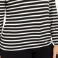 Style & Co Women's Striped Top Black Size PP