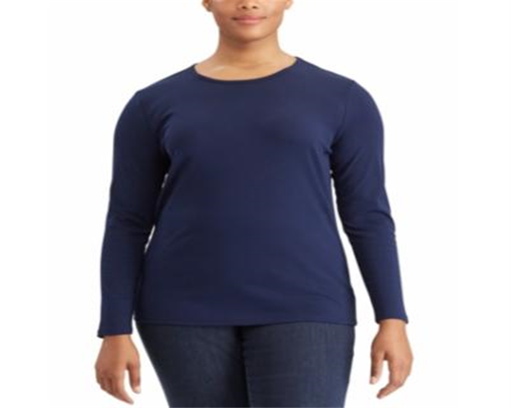 Ralph Lauren Women's Stretch Long Sleeve Tee Blue Size 2X