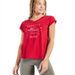Style & Co Women's Graphic Print V-Neck T-Shirt Red Size Petite Large