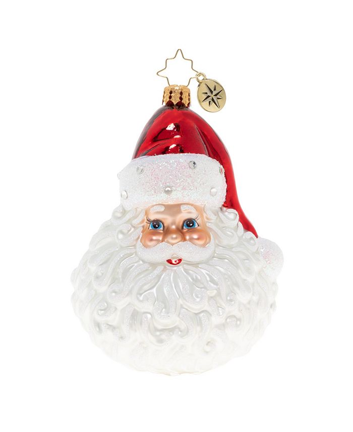 Christopher Radko Hand-Crafted European Glass Christmas Ornament Classic St. Nick Blue Size L