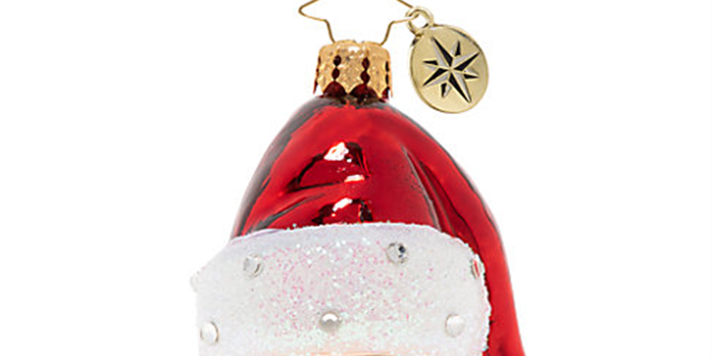 Christopher Radko Hand-Crafted European Glass Christmas Ornament Classic St. Nick Blue Size L