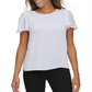 Calvin Klein Women's Ruffled Short Sleeve Blouse White Size X-Large