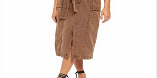 Free People Women's Catching Feelings MIDI Skirt Brown Size 10