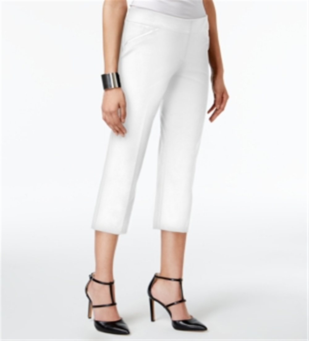 Alfani Women's Zippered Skinny Evening Pants White Size 14