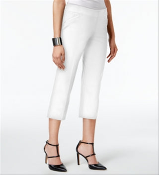 Alfani Women's Zippered Skinny Evening Pants White Size 14