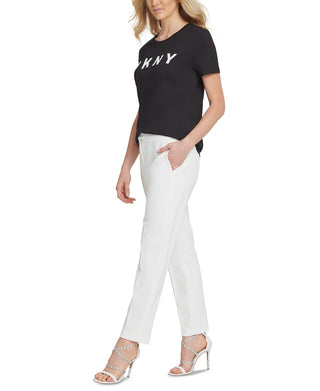 DKNY Women's Foundation Slim Ankle Pants White Size 16