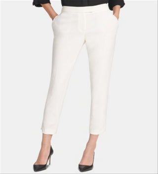 DKNY Women's Foundation Slim Ankle Pants White Size 16