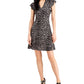 Michael Kors Women's Cheetah Print Fit & Flare Dress Black Size Small