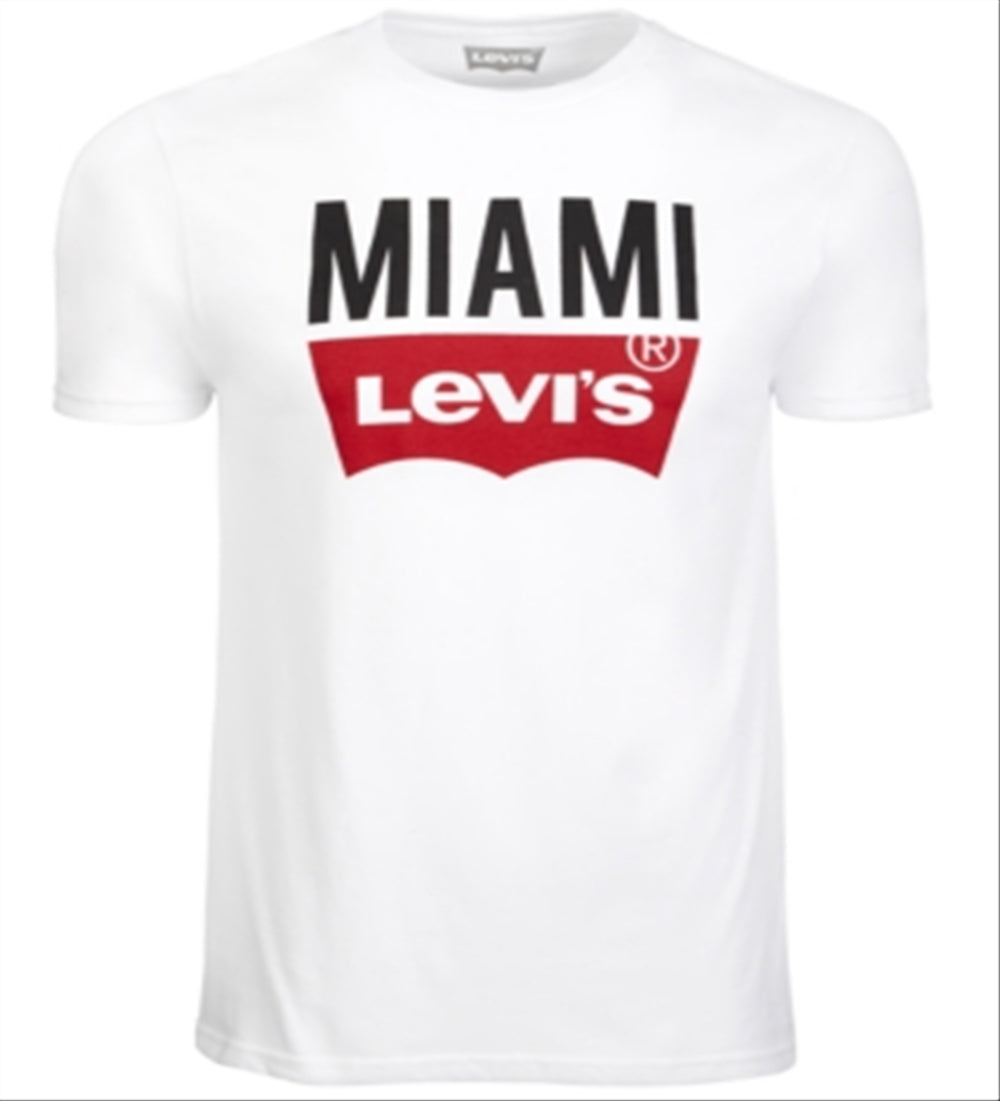 Levi's Men's Miami Logo T-Shirt White Size Medium