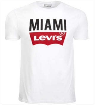 Levi's Men's Miami Logo T-Shirt White Size Medium