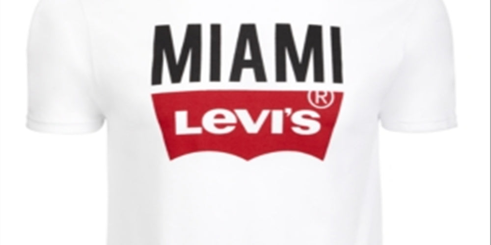 Levi's Men's Miami Logo T-Shirt White Size Medium