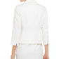 Kasper Women's Textured One Button Blazer Jacket White Size 8