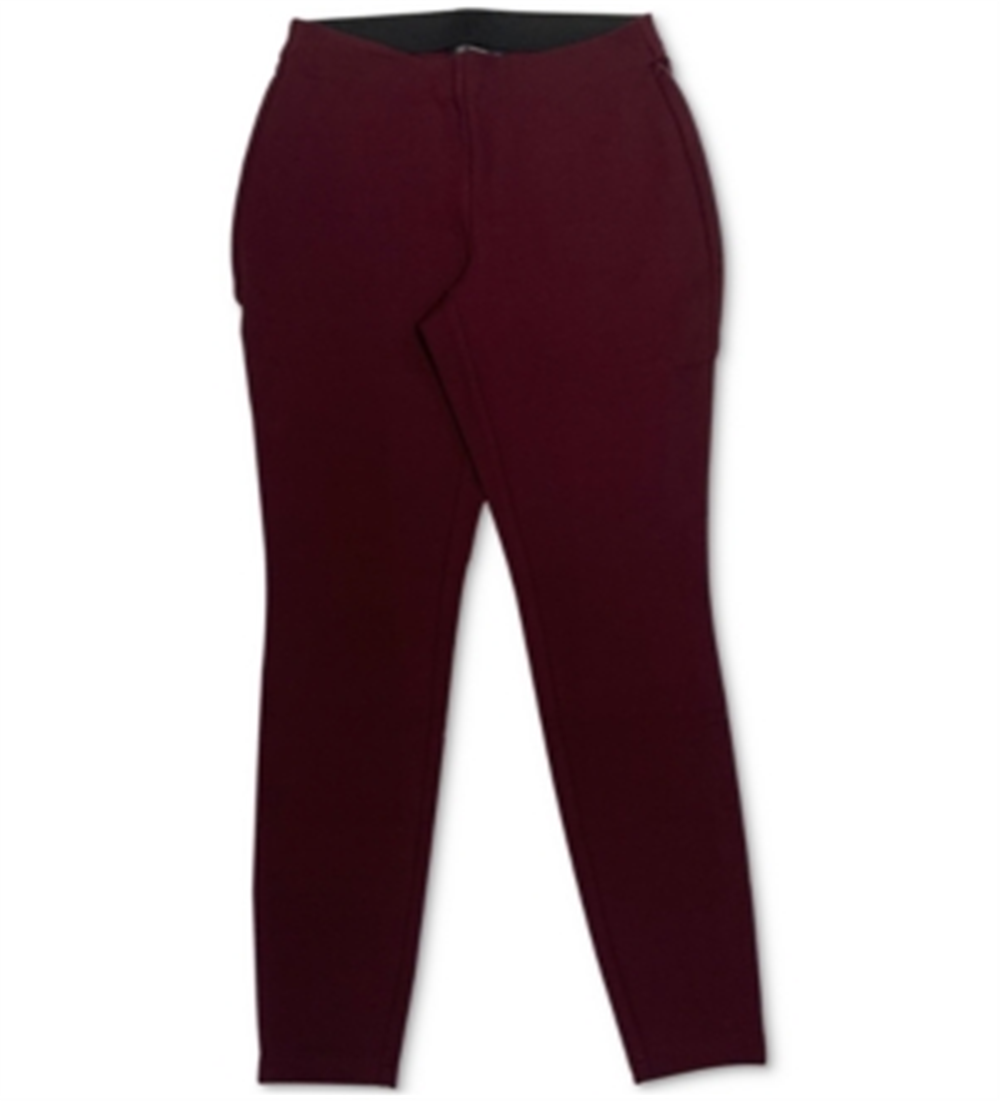 INC International Concepts Women's Stretch Solid Skinny Pants Red Size 8