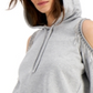 INC International Concepts Women's Cold Shoulder Fringe Hoodie Gray Size Small