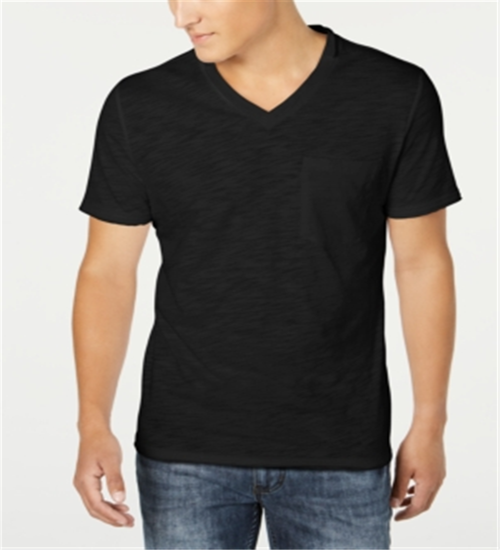 INC International Concepts Men's V Neck Pocket T-Shirt Black Size S