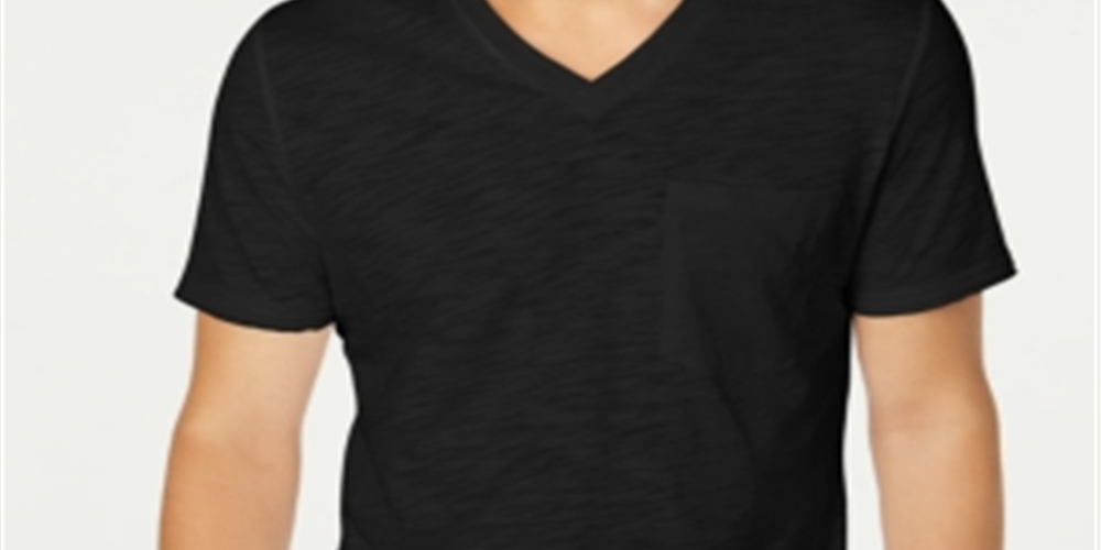 INC International Concepts Men's V Neck Pocket T-Shirt Black Size S